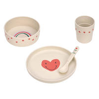 KINDER-GESCHIRR-SET Happy Rascals Herz 4er Set - Beige/Multicolor, Kunststoff (7.2/26/22.7cm) - Lässig