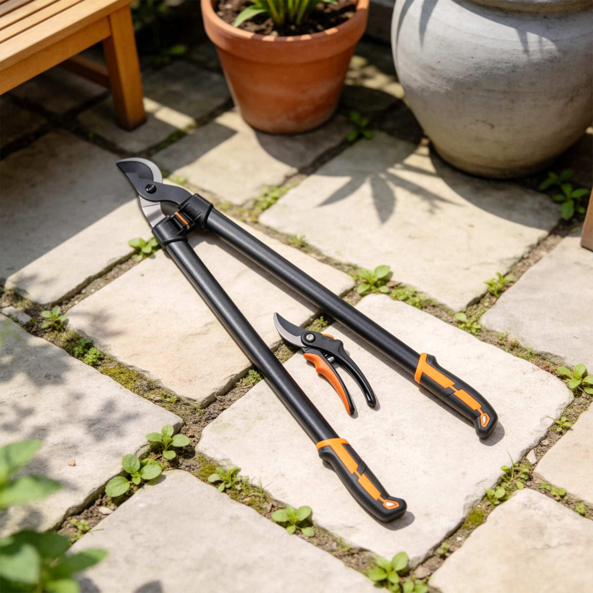 GARTENSCHEREN-SET DE-10304 2-teilig mit Ast- und Baumschere - Orange, Metall (24/2.5/69.5cm) - ComfortXL