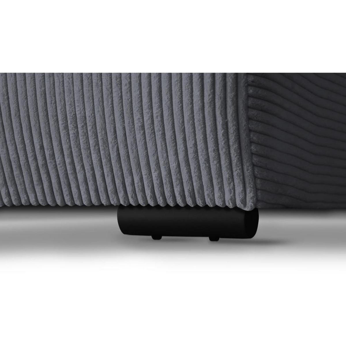 ECKSCHLAFSOFA Benny grau rechts - Schwarz/Grau, Kunststoff/Textil (271/185cm) - Beautysofa