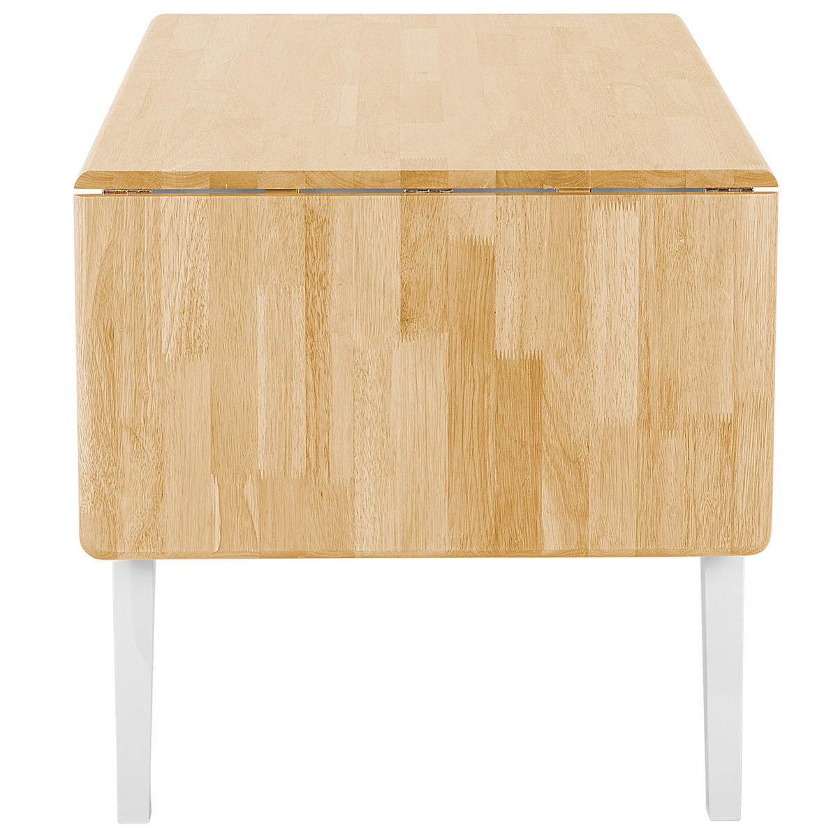 ESSZIMMERTISCH 120-160/75/74 cm Weiß, Hellbraun Rechteckig Louisiana - Weiß, Holz (160/75/74cm) - Beliani