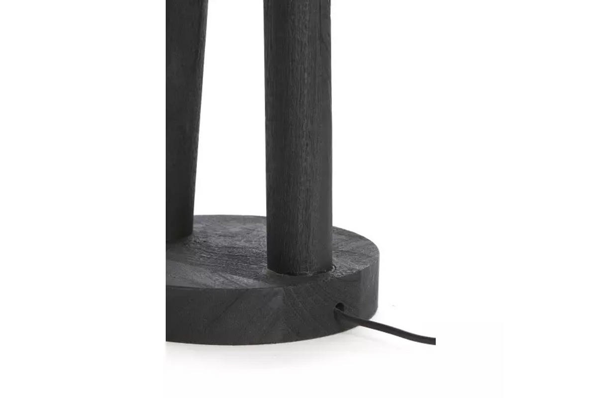 TISCHLEUCHTE XITTA Ø20x55 cm, Holz, Schwarz - Schwarz, Holz (20/20/55cm) - Light & Living