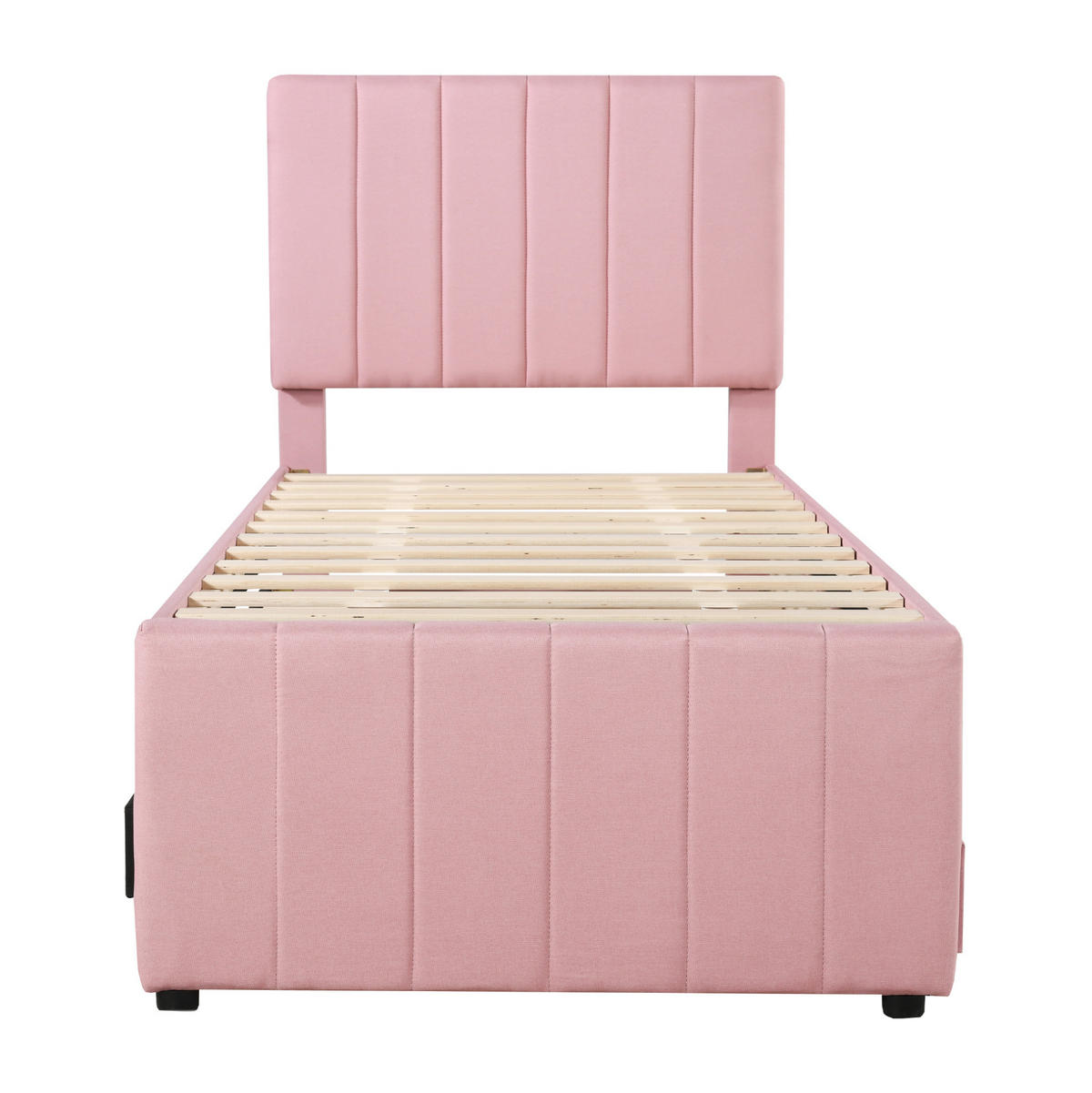 POLSTERBETT 90/200 cm Rosa mit Polsterbett und 3 Schubladen - Pink, Textil (90/200cm) - Flora Grace