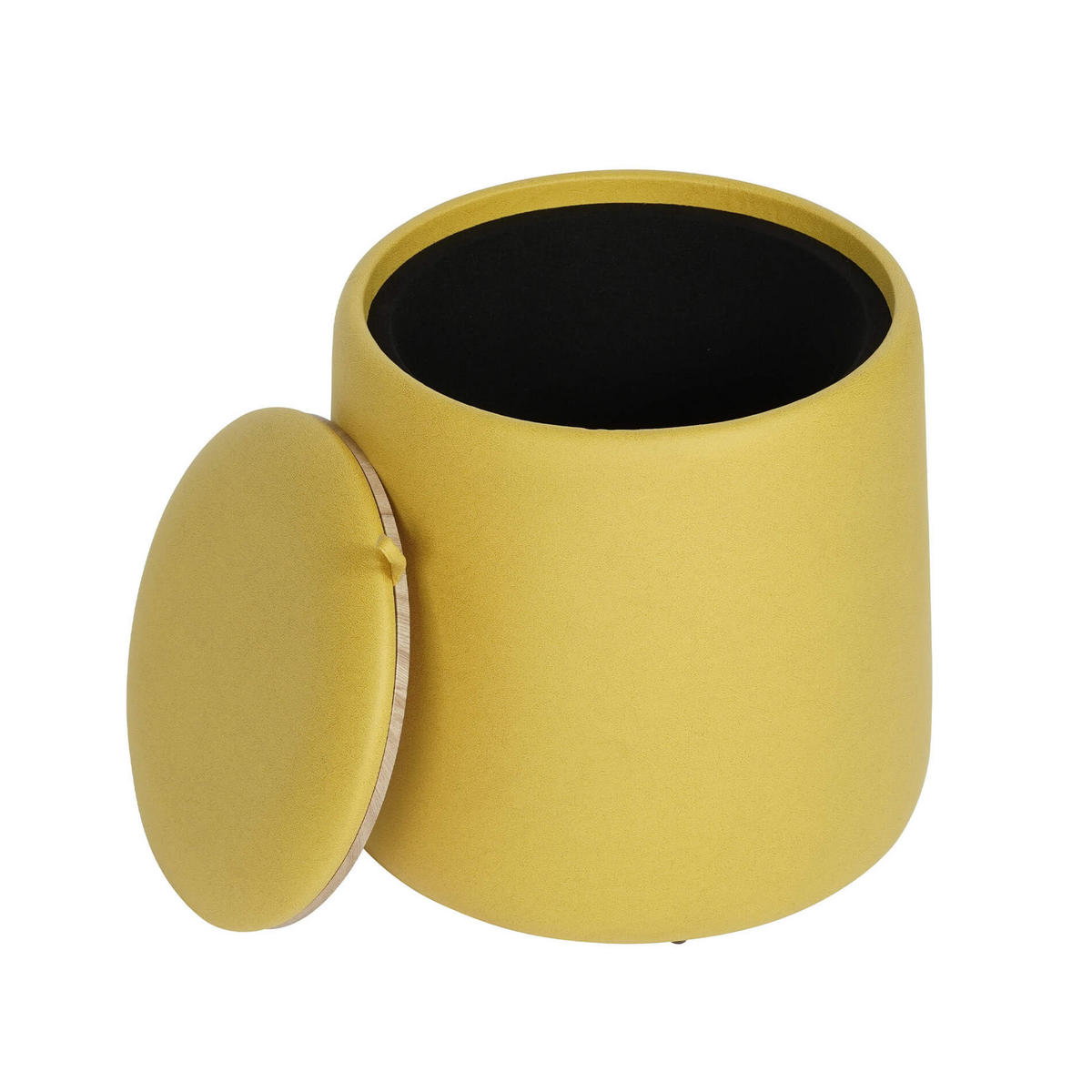 POUF Cassiope mit Stauraum 45/45/42 cm - Gelb, Holz (45/42/45cm) - Mobili Rebecca