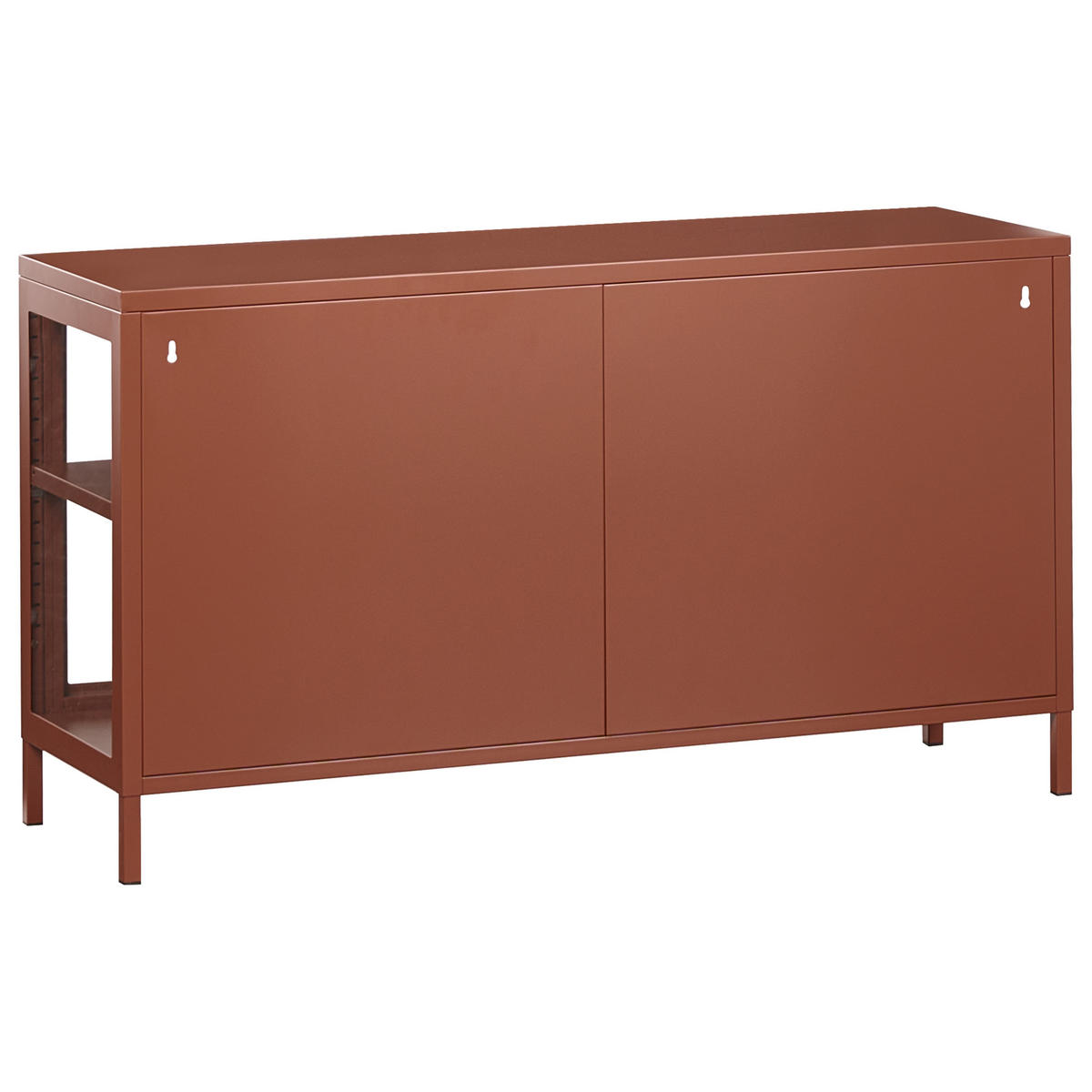 SIDEBOARD mit Glastüren Metall 115 cm Goldbraun Newport - Goldfarben, Metall (115/64/35cm) - Beliani