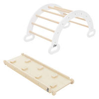 KLETTERBOGEN mit RUTSCHBRETT - Weiß, Holz (52/45.5/94cm) - Joyz