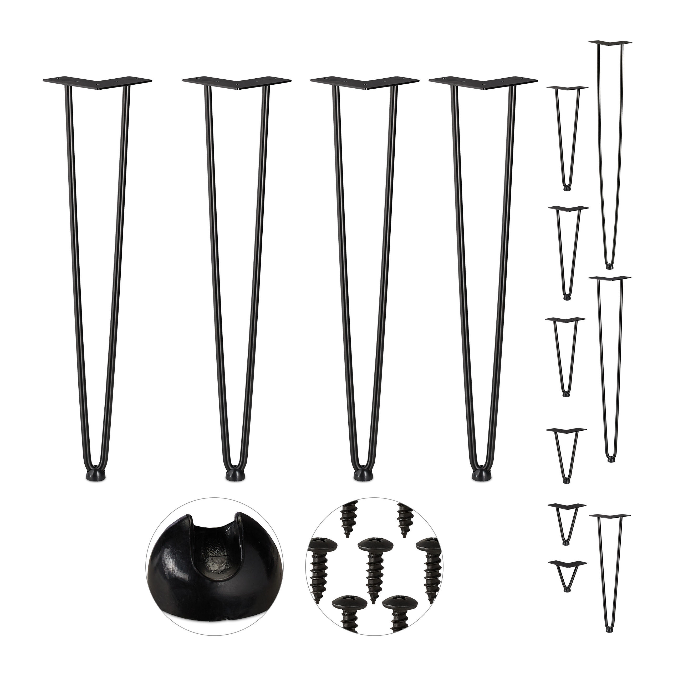 4XHAIRPIN - Schwarz, Kunststoff/Metall (12/60/12cm) - Relaxdays