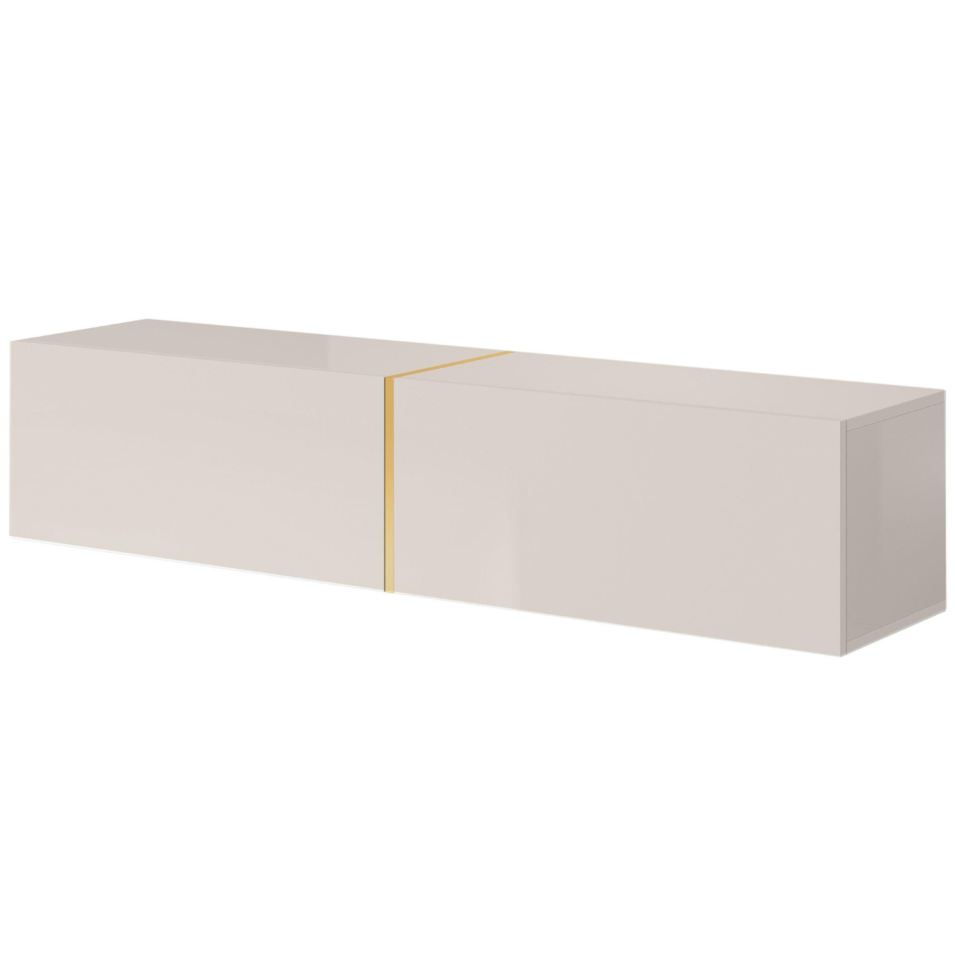 TV-HÄNGEBOARD Bisira Greige mit goldenem Einsatz 140 cm - Greige/Goldfarben, Holzwerkstoff (140/30/31.6cm) - Selsey