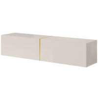 TV-HÄNGEBOARD Bisira Greige mit goldenem Einsatz 140 cm - Greige/Goldfarben, Holzwerkstoff (140/30/31.6cm) - Selsey