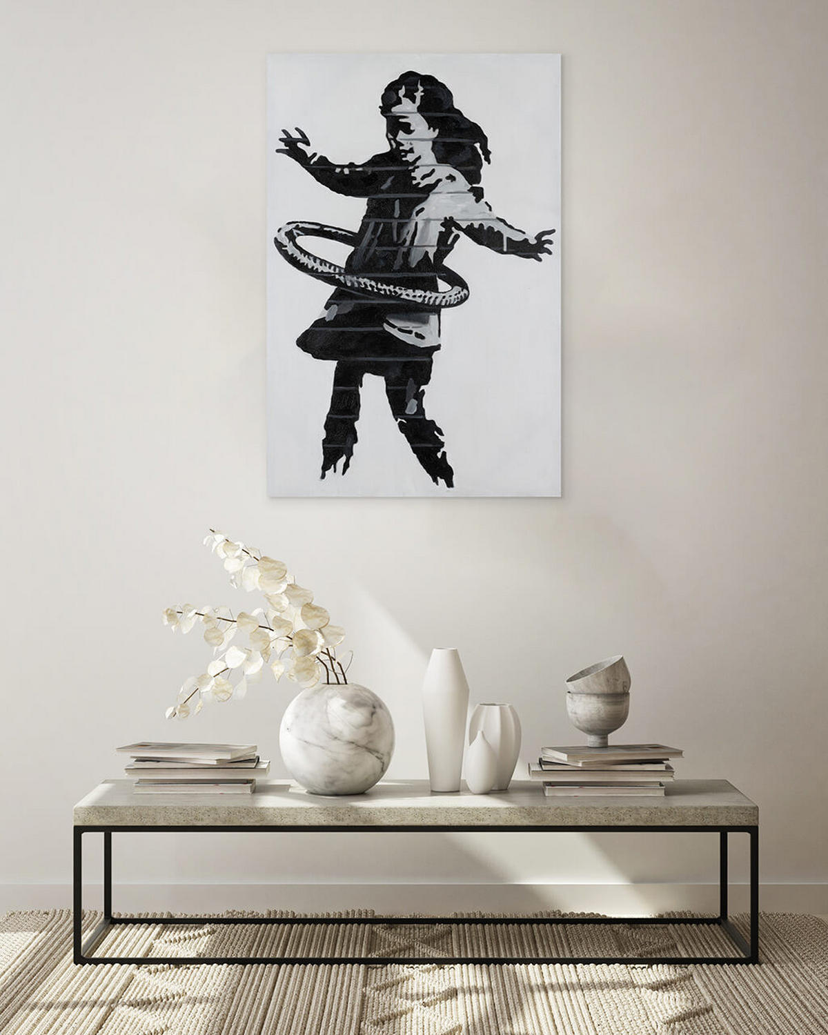 OLEJOMAĽBA 60/90 cm, Zvieratá - čierna, drevo/textil (60/90cm) - KUNSTLOFT