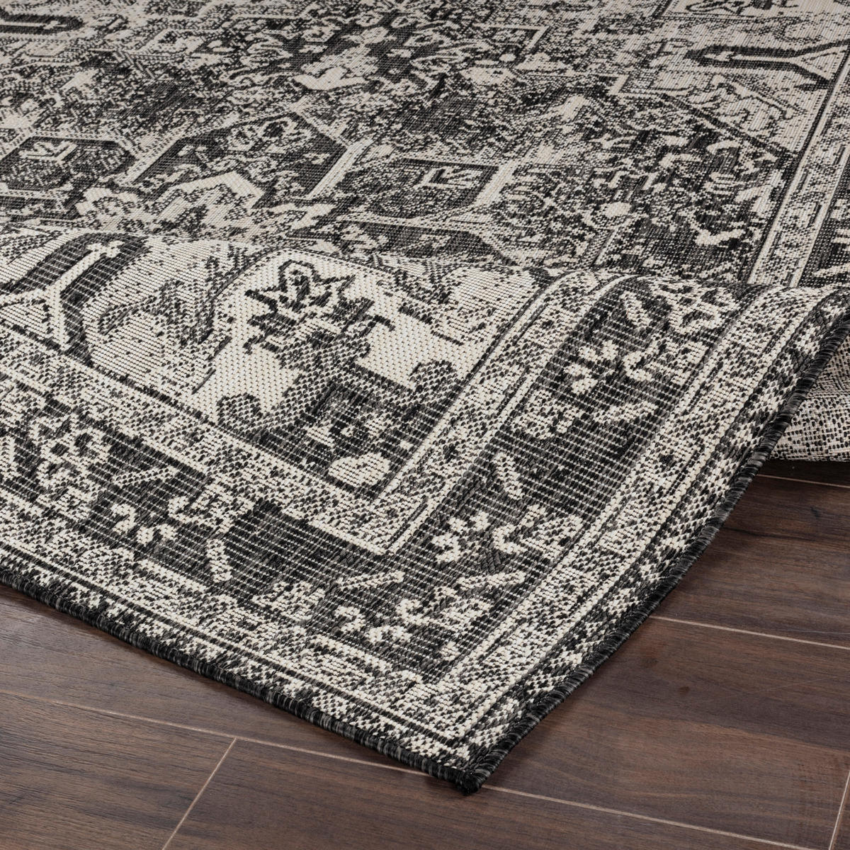 OUTDOORTEPPICH 80/150 cm Grau - Schwarz, Kunststoff/Textil (80/150cm) - LIVABLISS