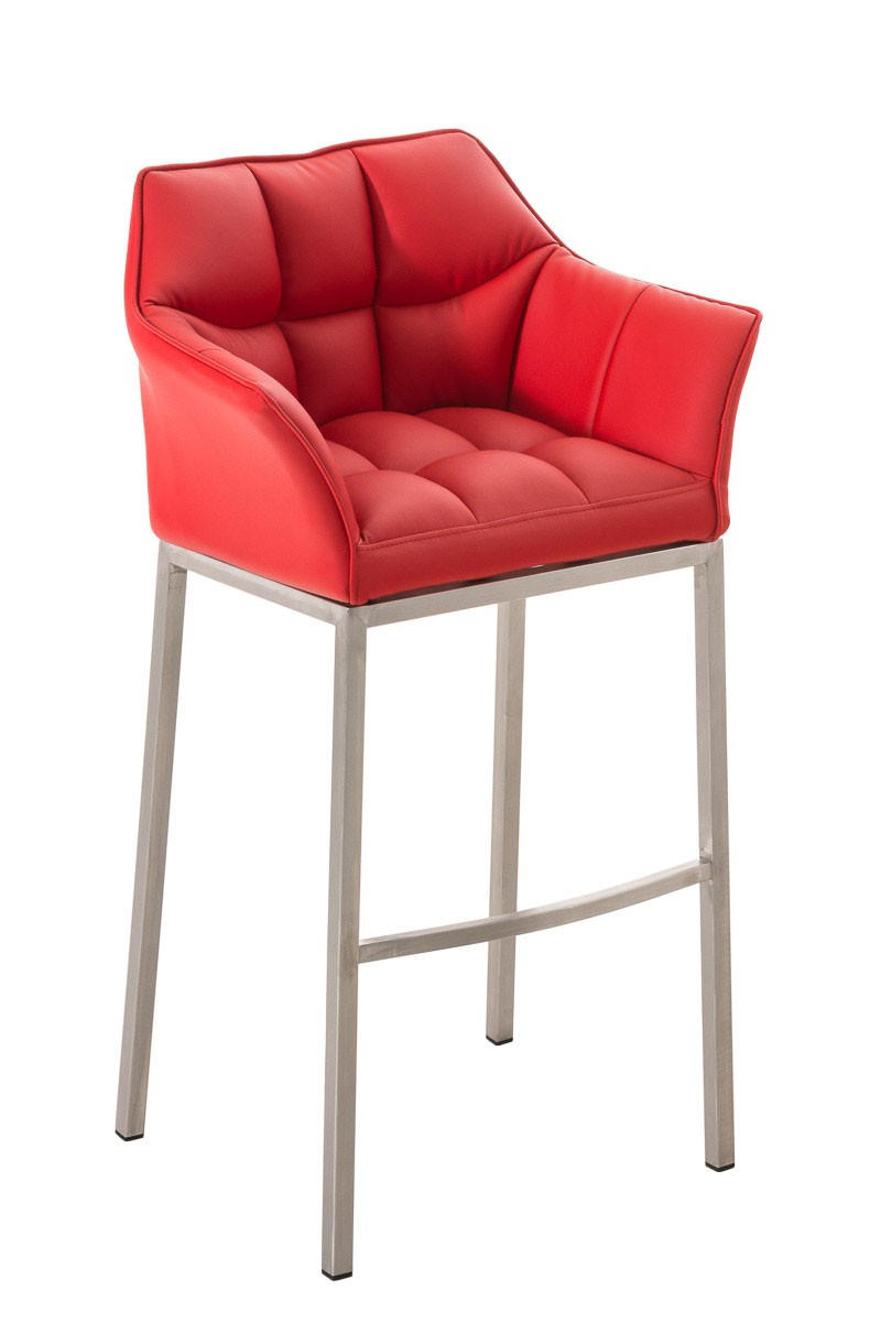 BARHOCKER Damaso 110x64x48 cm rot - Rot, Leder (64/110/48cm) - furnicato
