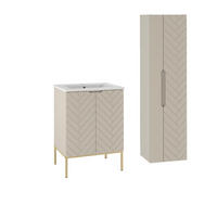 BADMÖBEL Daria 2er-Set Kaschmir - Beige, Holzwerkstoff (60/84/45.8cm) - Petits-meubles