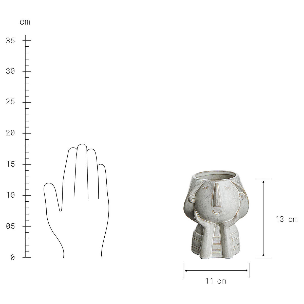 BLUMENÜBERTOPF (4er Set) Rebecca - Beige, Keramik (13cm) - Butlers