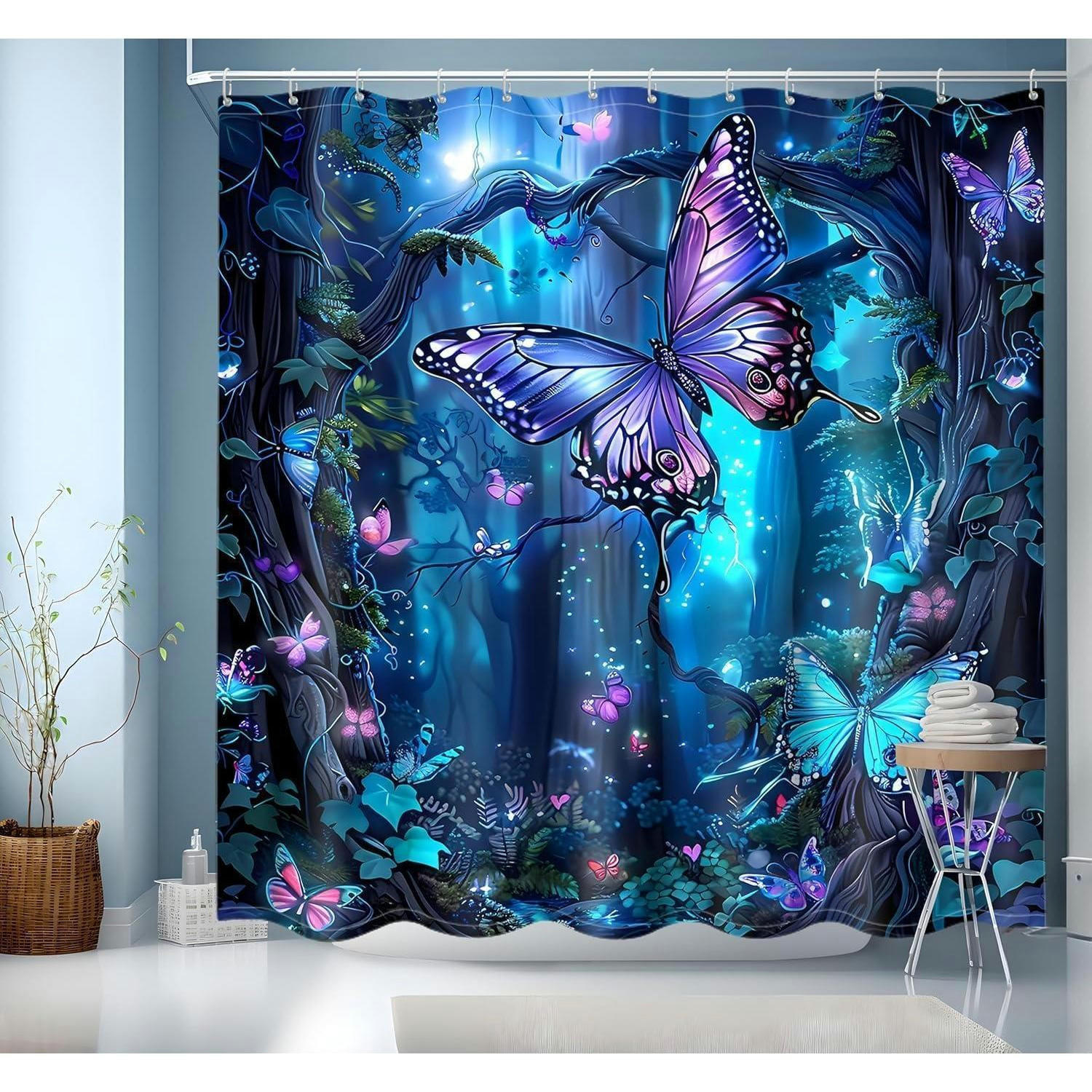 DUSCHVORHANG 200 x 200 cm mit 12 Haken - Multicolor, Textil (200/200cm)