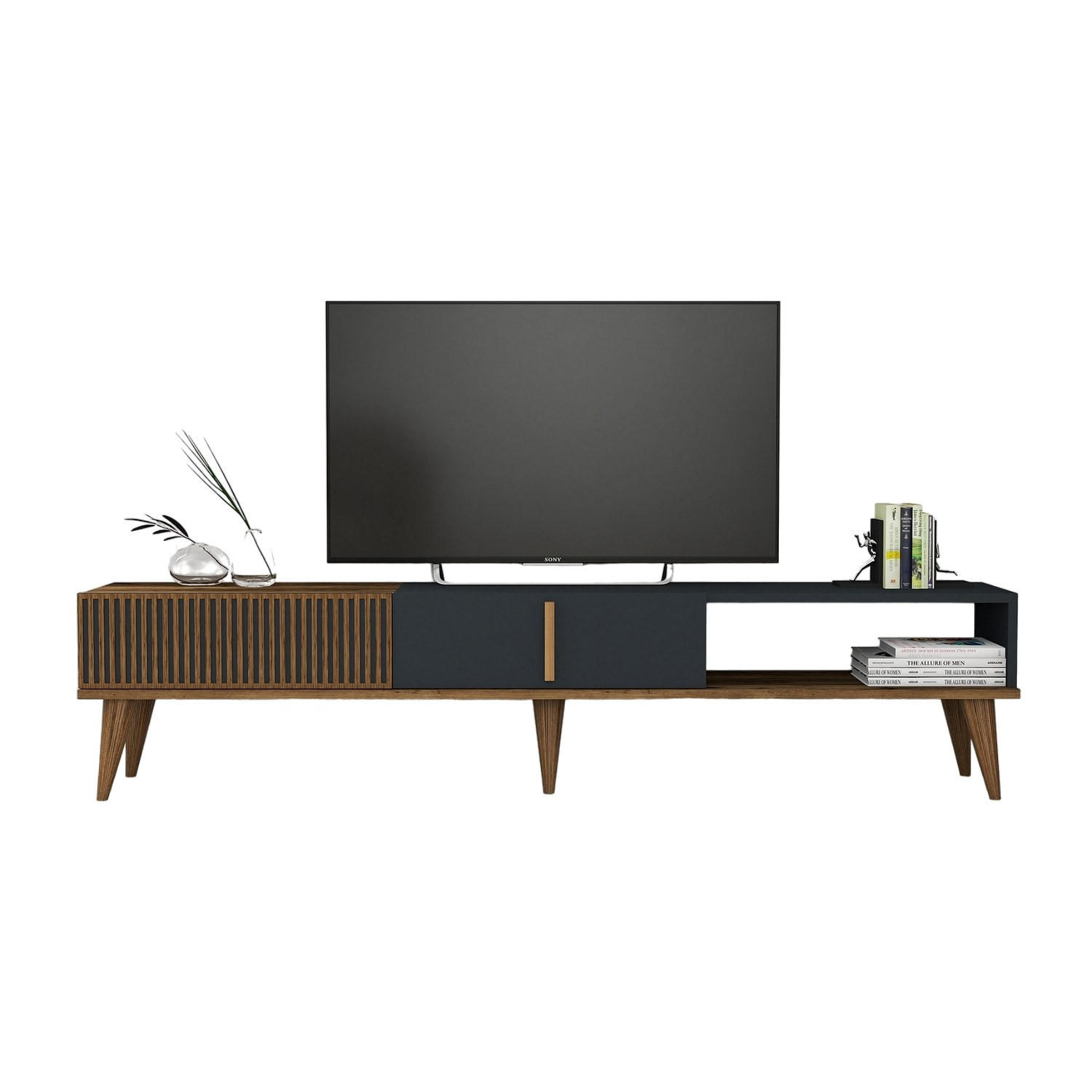 TV-MÖBEL Milan Nussbaum-Anthrazit - Anthrazit/Nussbaumfarben, Holz (180/40/35cm) - Habitat Garten