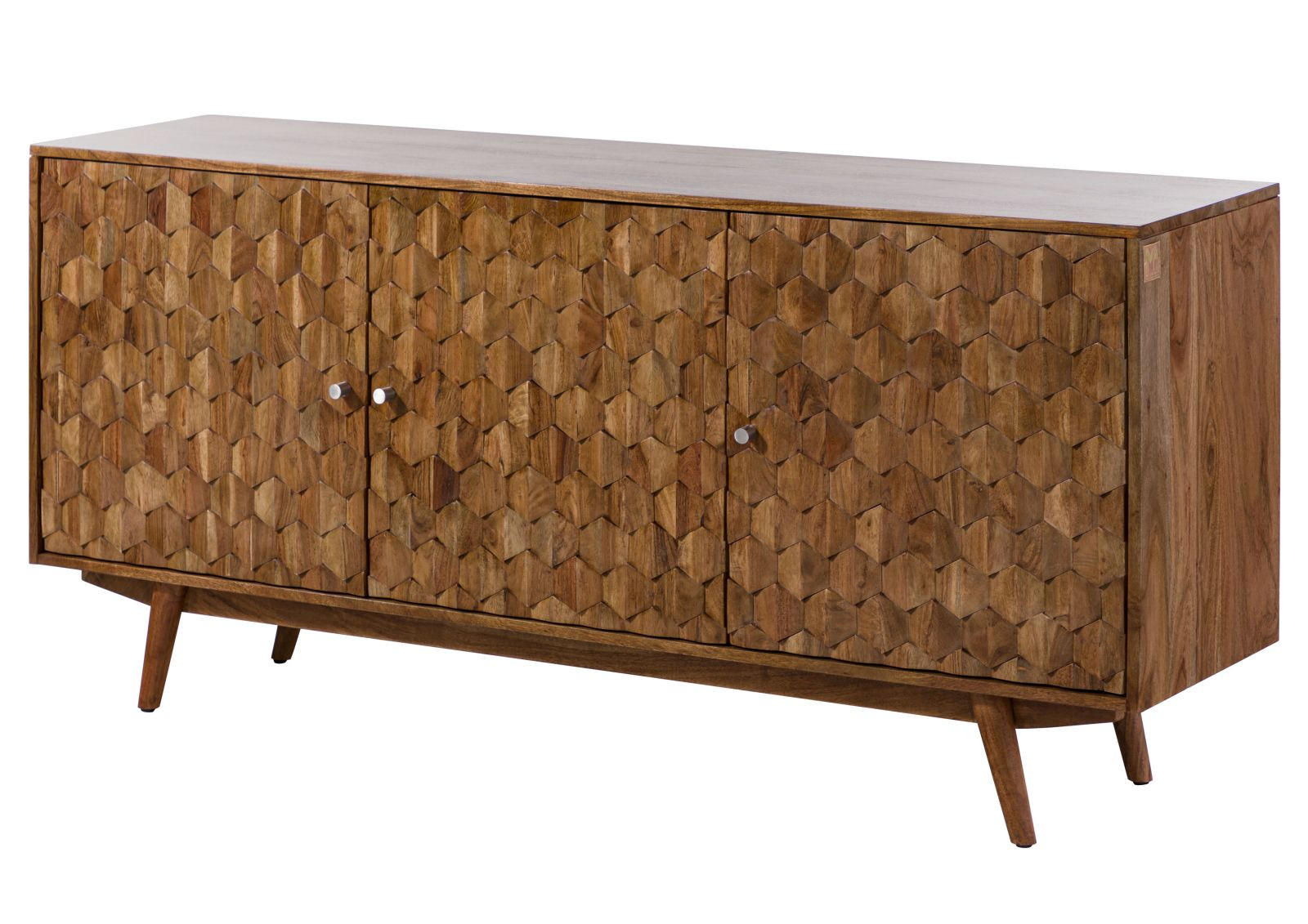 SIDEBOARD Akazie 160x42x75 Akazie natur lackiert MOSAYK #110 - Braun, Holz (160/75/42cm) - Massivmoebel24