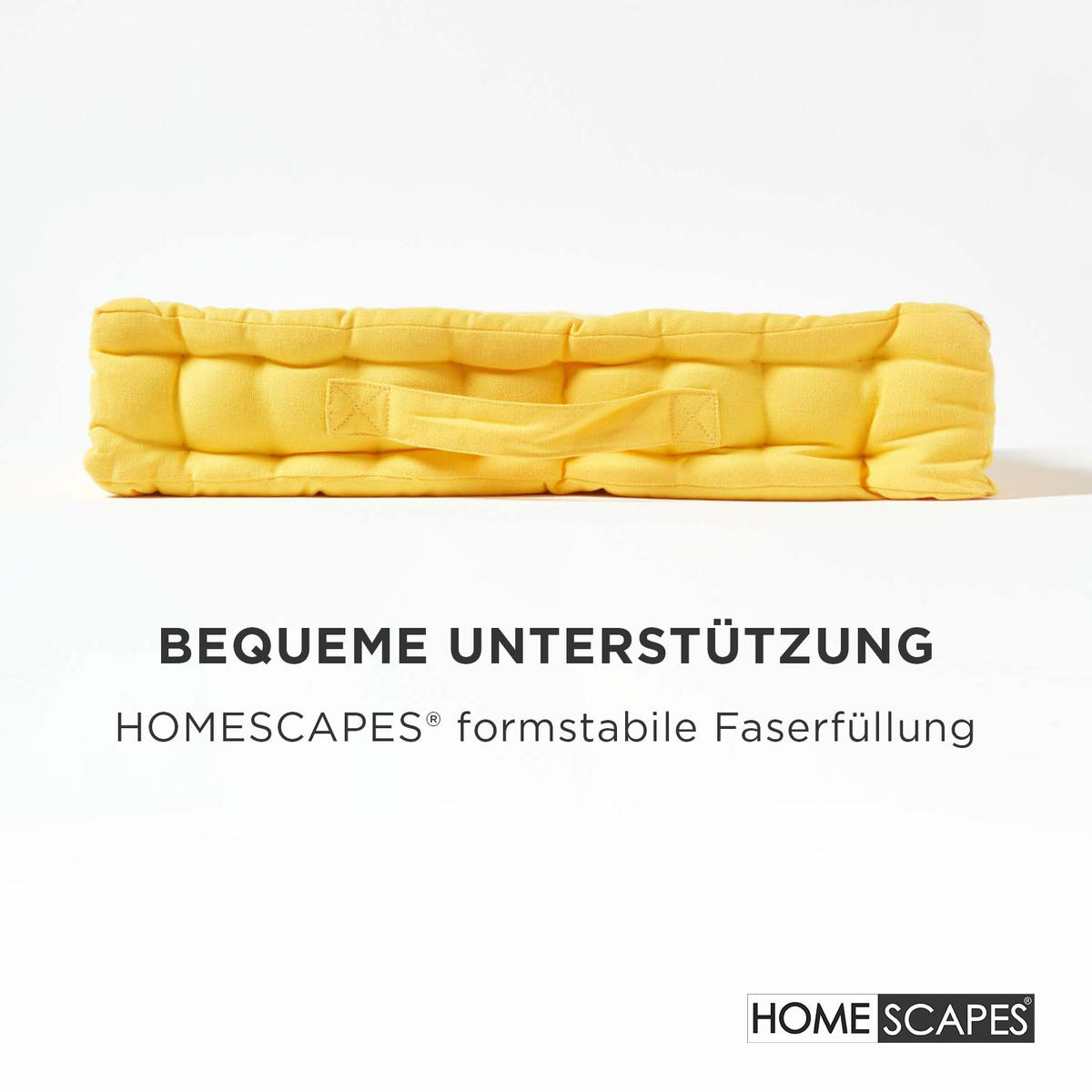 SITZKISSEN gelb 40/40/8 cm – Bodenkissen unifarben - Gelb, Textil (40/40/8cm) - Homescapes