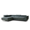 ECKSOFA Concord Blau Webstoff - Links Seite - Blau/Schwarz, Holz/Holzwerkstoff (203/277cm) - Maison de Reve