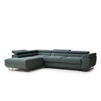 ECKSOFA Concord Blau Webstoff - Links Seite - Blau/Schwarz, Holz/Holzwerkstoff (203/277cm) - Maison de Reve