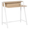 SCHREIBTISCH, MDF, Eisen, Weiß+Eiche - Weiß, Kunststoff (84/45/85cm) - HOMCOM