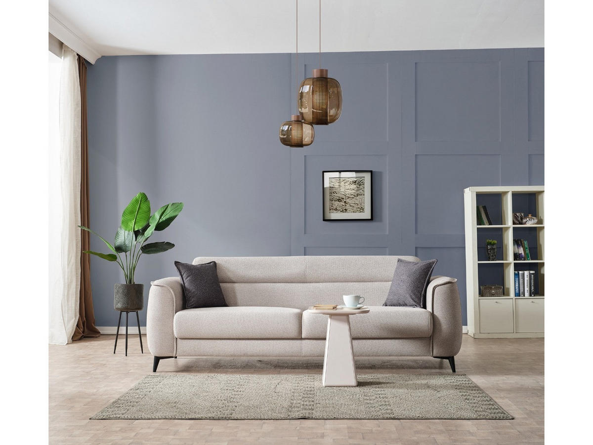 SITZGARNITUR Acapulco, Beige Stellvariante 3+3+1 - Beige, Holzwerkstoff/Kunststoff (237/87/98cm)