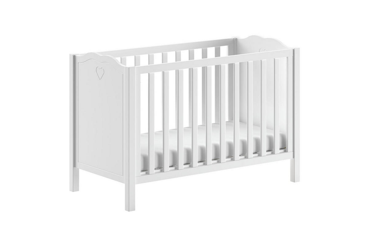 BABYZIMMER SET Kamila 3tlg Weiß Bett Kommode Wickelaufsatz - Weiß, Holz (67/88/129cm) - 58aufmkessel