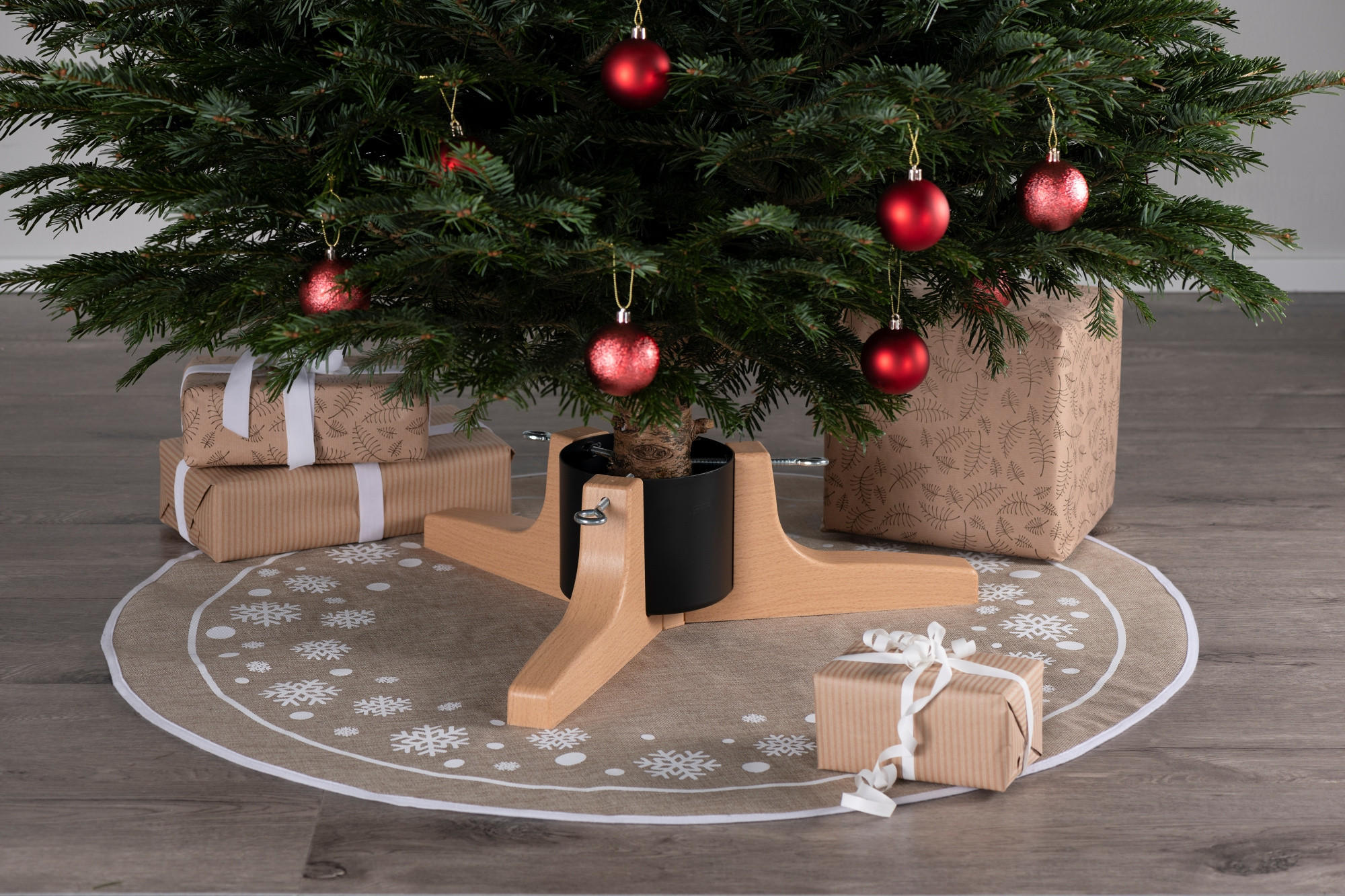 CHRISTBAUMSTÄNDER Holzoptik 62 cm 2,2 l - Schwarz, Metall (62/16cm)