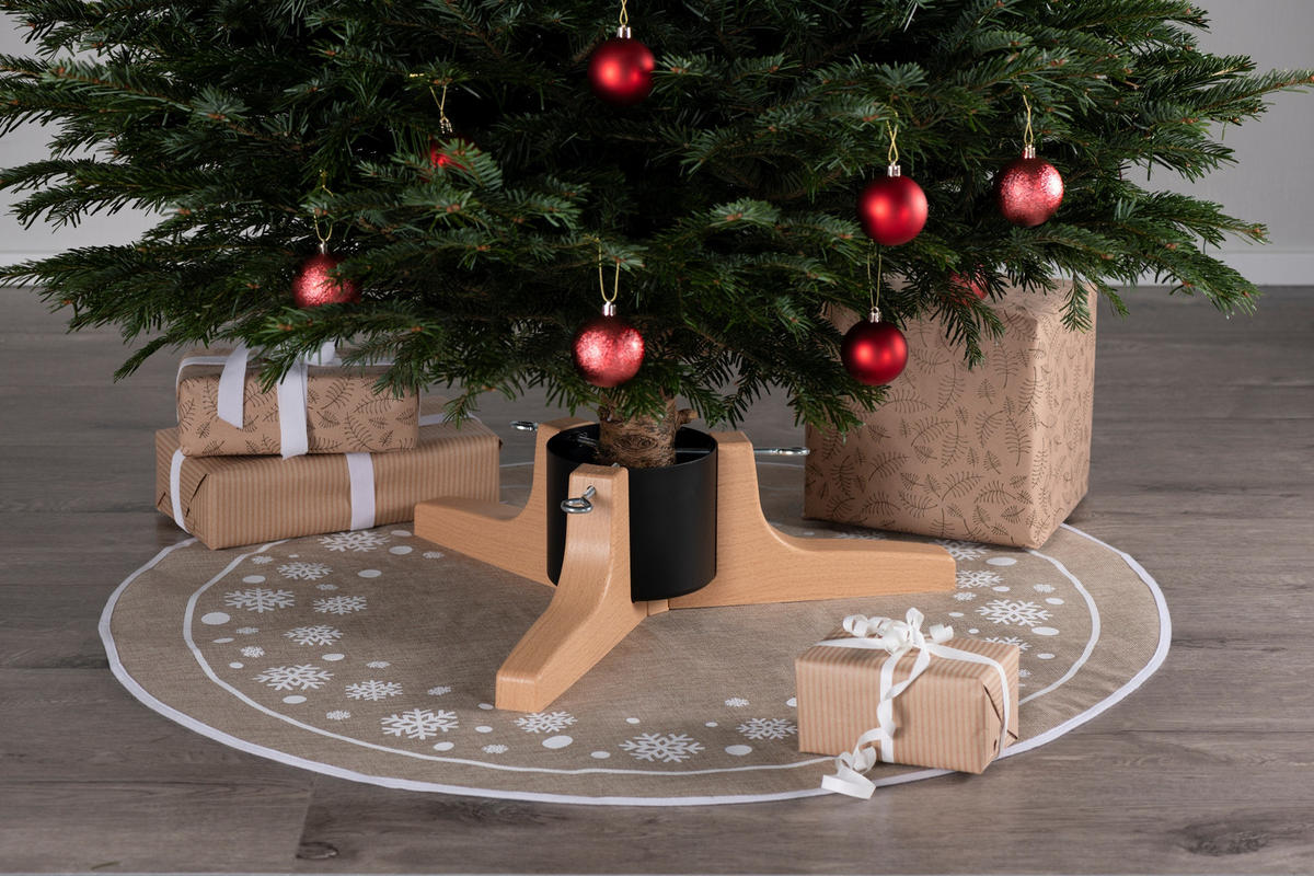CHRISTBAUMSTÄNDER Holzoptik 62 cm 2,2 l - Schwarz, Metall (62/16cm)