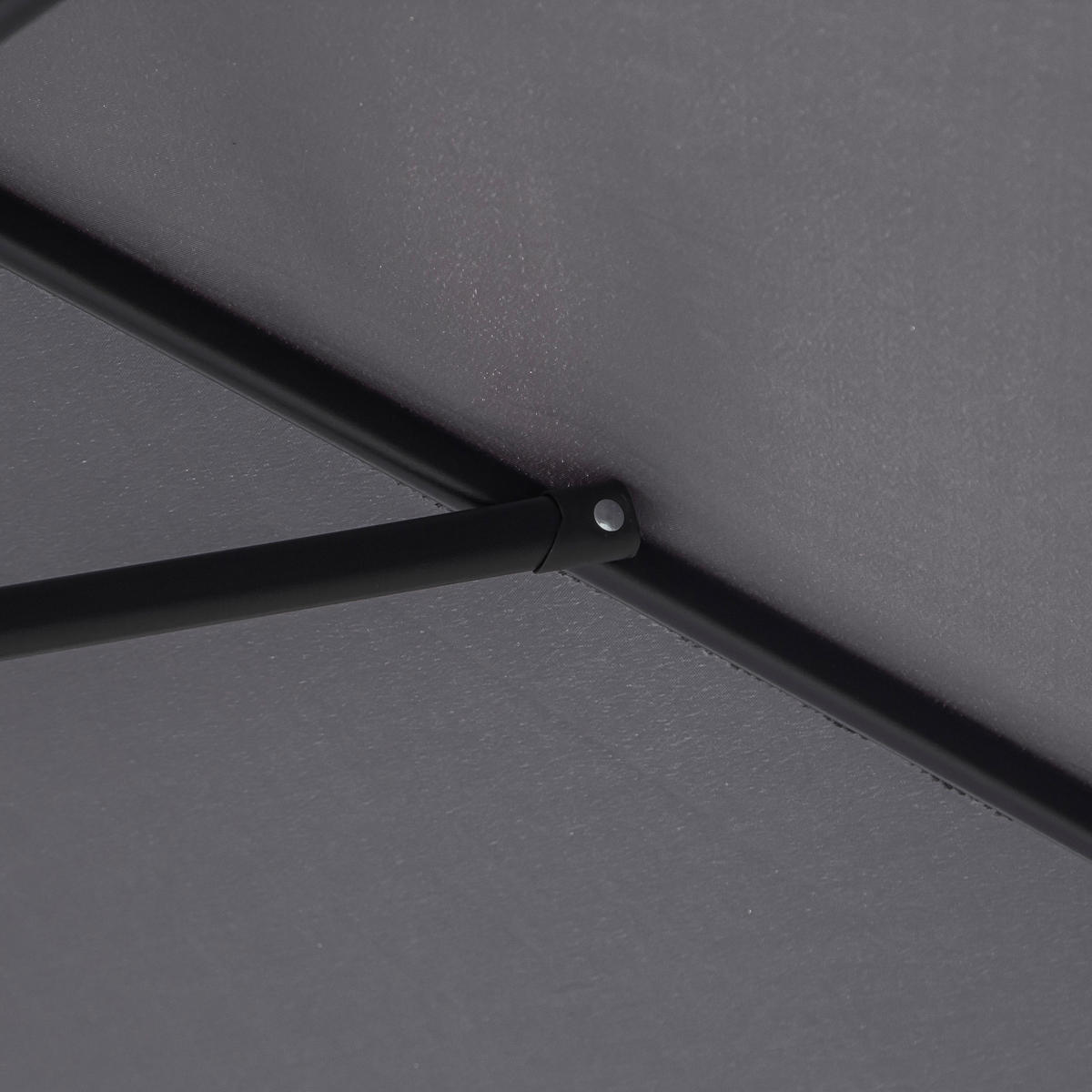 SONNENSCHIRM DE-11415 neigbar, mit Kurbel, Aluminium Grau - Grau, Metall (260/260cm) - ComfortXL