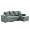 ECKSOFA L Form Climpy Salbeigrün 242/145/98 cm – mit Schlaffunktion und Bettkasten - Salbeigrün/Schwarz, Kunststoff/Textil (242/145cm) - AX Living