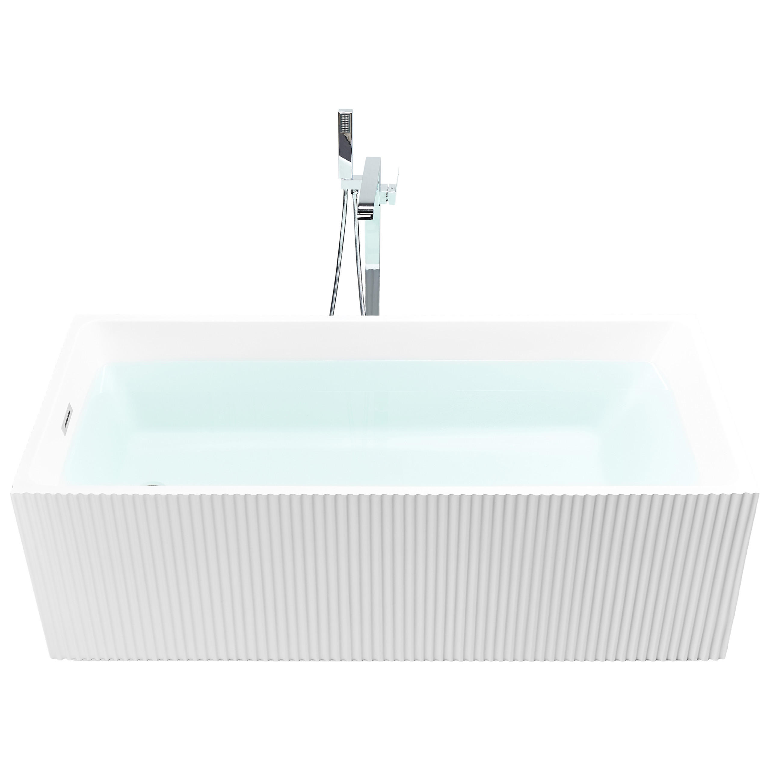 FREISTEHENDE BADEWANNE 81x169x60 cm weiß Gocta - Weiß, Kunststoff (81/60/169cm) - Beliani