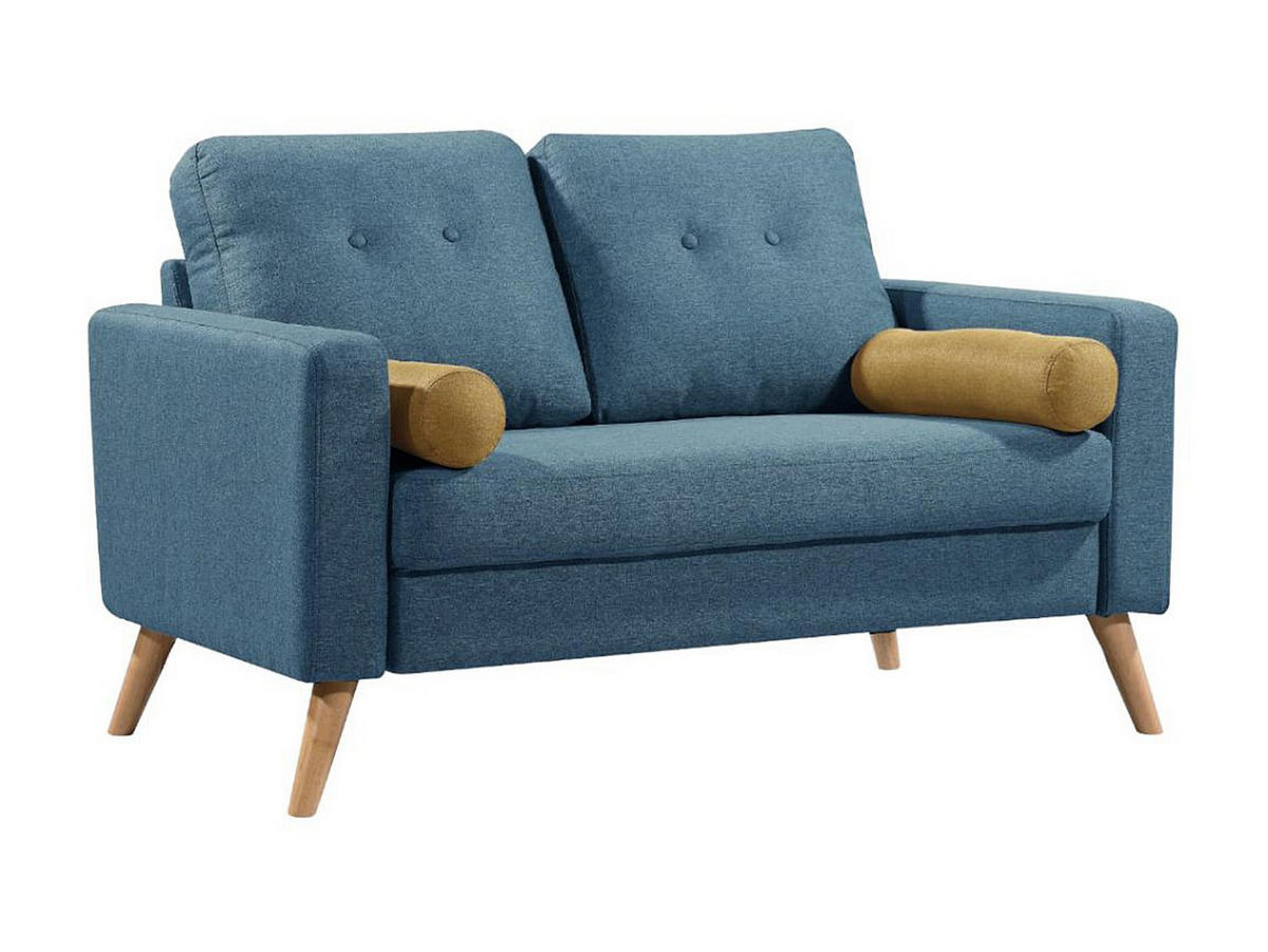 SOFA - 2 Personen - stoff - blau Tatum - Blau, Textil (130/83/81cm) - Vente-Unique