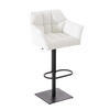 BARHOCKER Sihar Kunstleder Weiß Schwarz - Weiß, Leder/Metall (64/88/45cm) - DELUKE