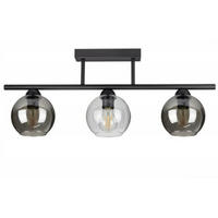 DECKENLEUCHTE - Transparent/Schwarz, Glas/Metall (70/15/28cm) - kiki design