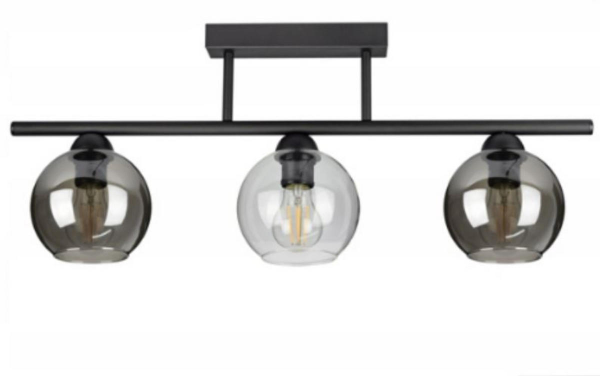 DECKENLEUCHTE - Transparent/Schwarz, Glas/Metall (70/15/28cm) - kiki design