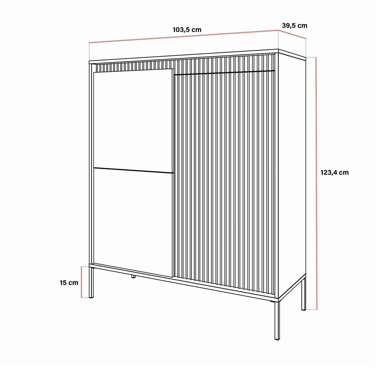 HIGHBOARD YASUMI 3D schwarz matt - Schwarz, Holzwerkstoff (103.5/123.4/39.5cm) - Lookway