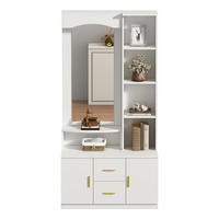 FLURGARDEROBE Schuhschrank Spiegel 2 Schubladen Weiß - Weiß, Holzwerkstoff (90/180/40cm) - FLIEKS