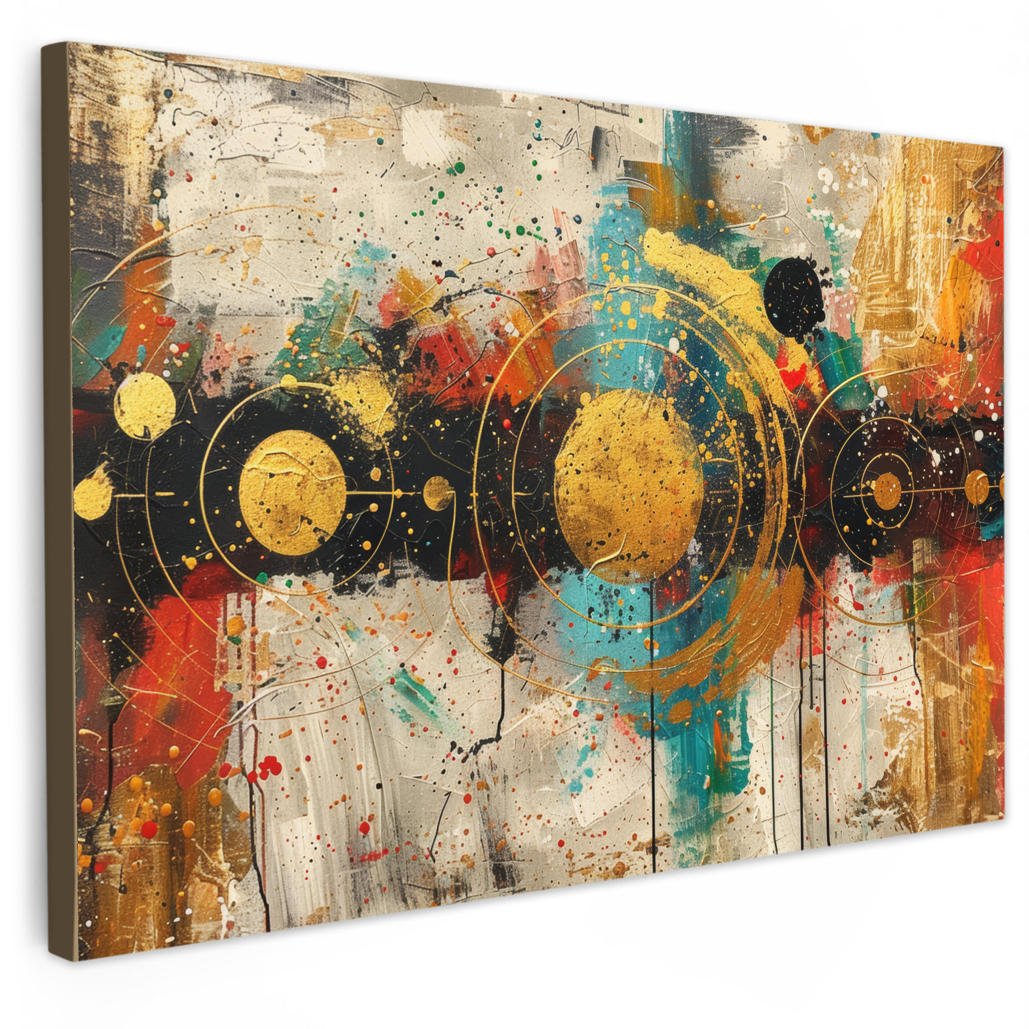 MuchoWow OBRAZ NA PLÁTNĚ Abstraktní - Umění - Zlato - Moderní 90x60 cm