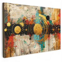 OBRAZ NA PLÁTNE Abstraktné - umenie - zlaté - moderné 140x90 cm - viacfarebná, textil (140/90cm) - MuchoWow