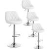 BARHOCKER 4er Set, Kunstleder,Höhenverstellbar, 360° Drehbar - Weiß, Metall (47/104/39cm) - Woltu
