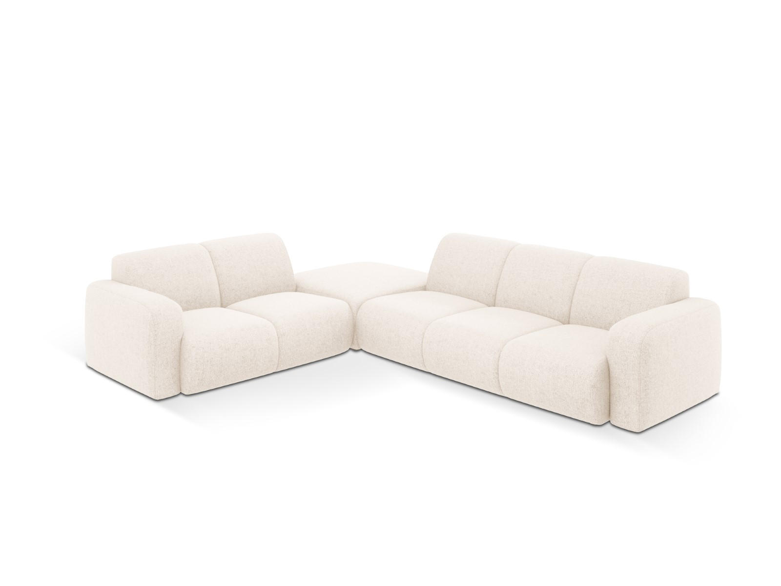 ECKSOFA links Molino aus Chenille-Stoff leichtes beige 6 Sitzplätze - Creme, Textil (250/315cm) - Micadoni