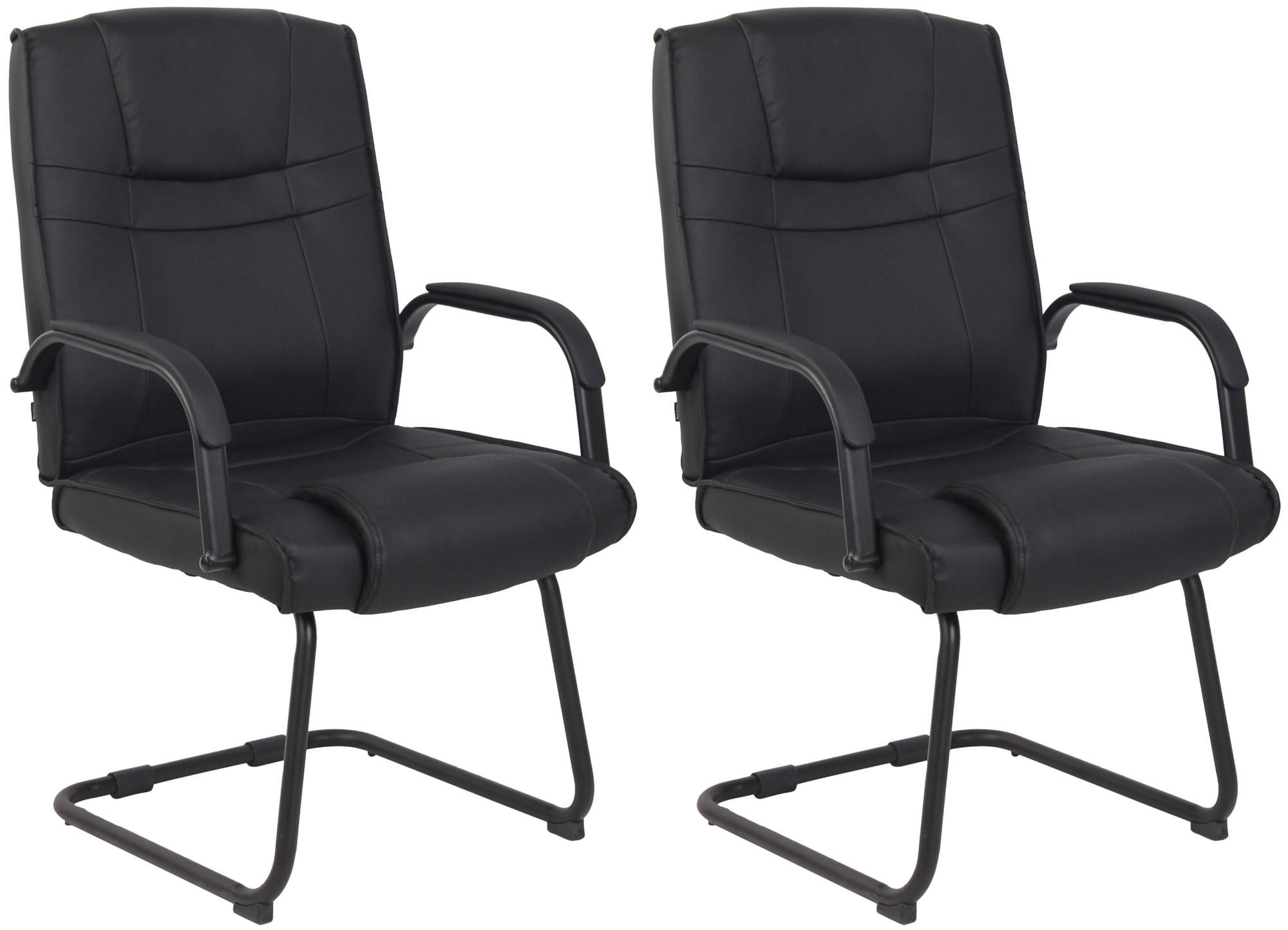 SCHWINGSTUHL 2er Set Lederlook schwarz/schwarz - Schwarz, Textil/Metall (60/104/67cm) - CLP