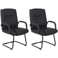 SCHWINGSTUHL 2er Set Lederlook schwarz/schwarz - Schwarz, Textil/Metall (60/104/67cm) - CLP