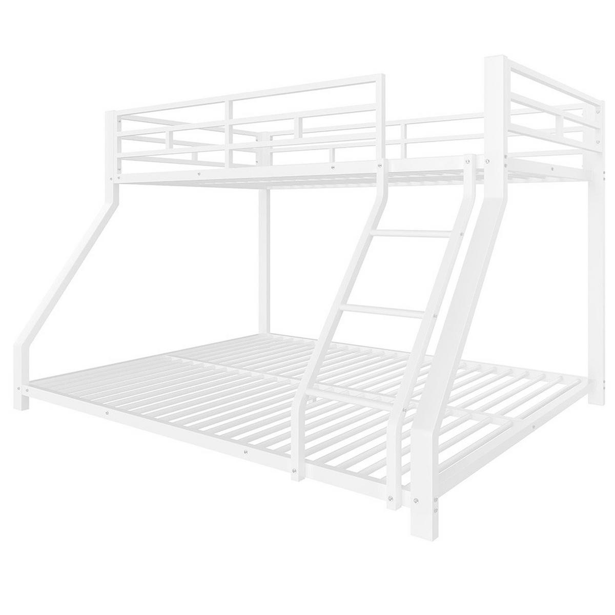 ETAGENBETT 90x200cm +140x200cm in Weiß Metall - Weiß, Metall (140/200cm) - KOMHTOM