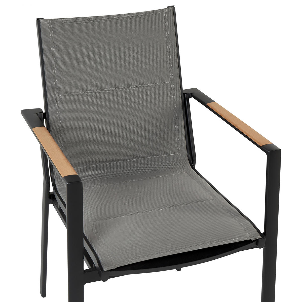 GARTENSTUHL 4er-Set Aluminium schwarz Busseto - Schwarz, Metall (56/90/64cm) - Beliani