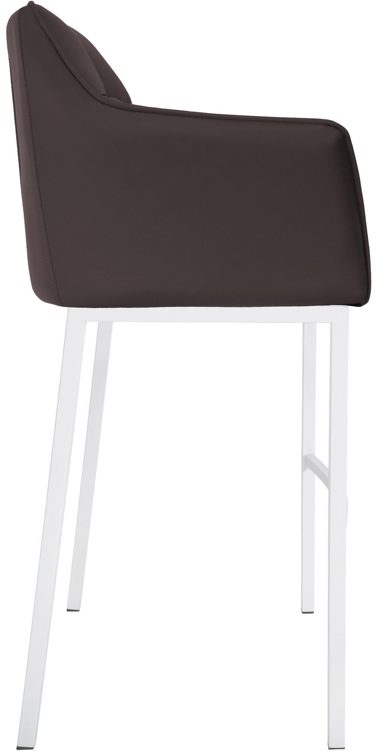 BARHOCKER Lederlook Braun - Weiß/Braun, Textil/Metall (64/110/48cm) - CLP