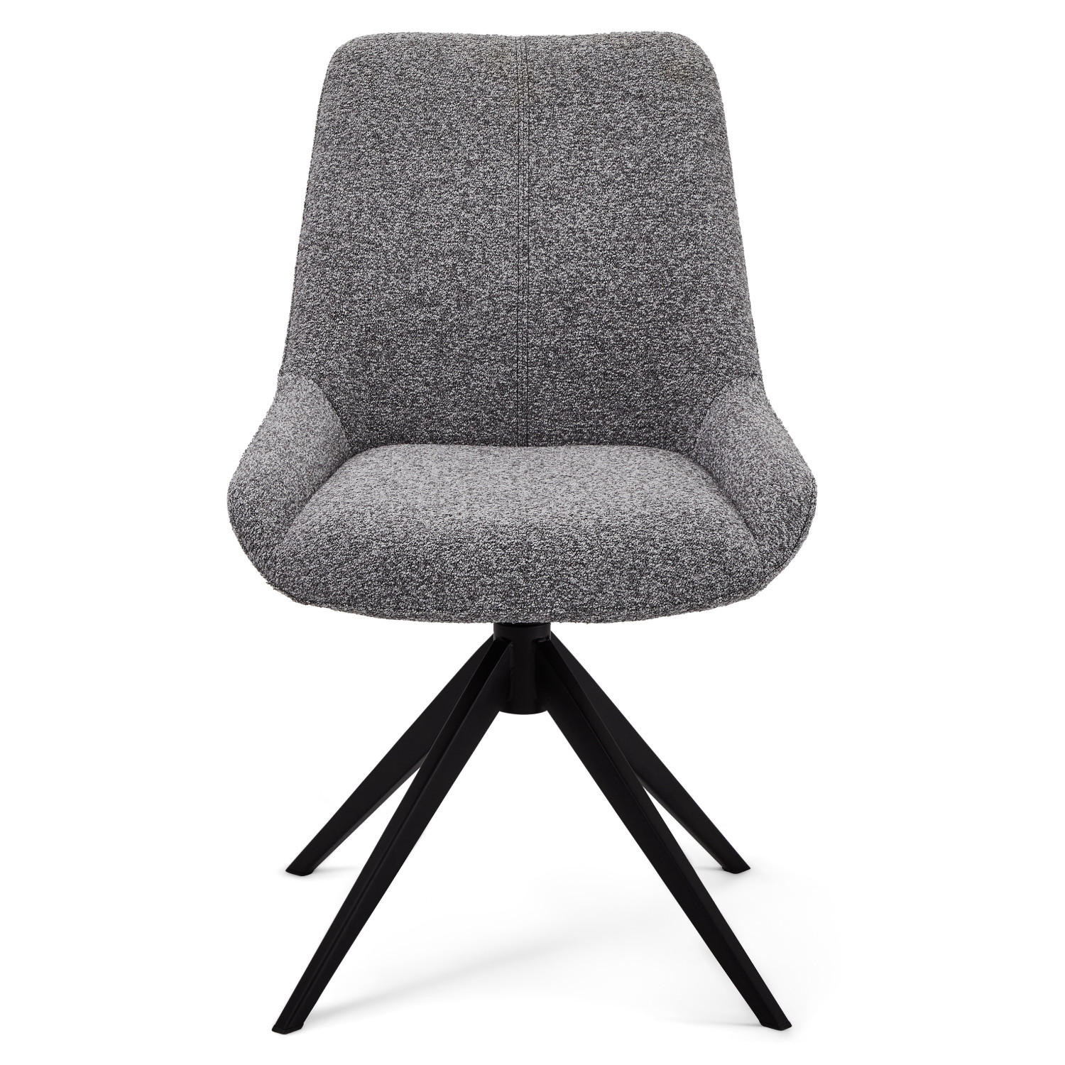 STUHL-SET 2 Stück in Teddystoff - Schwarz/Grau, Textil/Metall (56/64cm) - Furnhouse