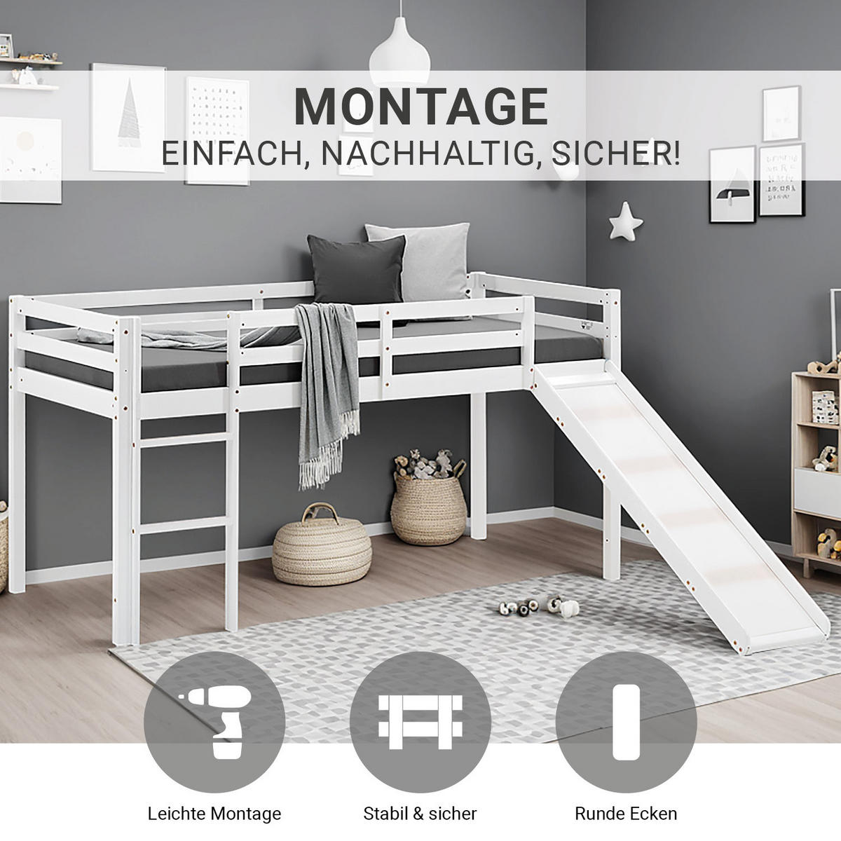 HOCHBETT 90/200 cm Lattenrost in weiß - Weiß, Holz (90/200cm) - Homestyle4u
