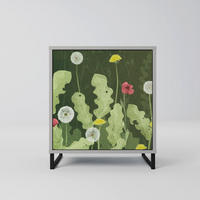 SIDEBOARD DANDELION AMUSE, Grau, 57,5x42x67,5 cm, Schwarze Metall-Rahmenfüße - Multicolor/Schwarz, Holzwerkstoff/Metall (57.5/67.5/42cm) - SpaceRebels