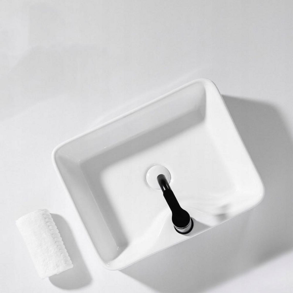 WASCHBECKEN, weiß 47/37/14 cm - Weiß, Keramik (47/14/37cm) - Rebiko